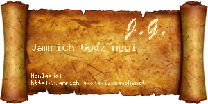 Jamrich Gyöngyi névjegykártya